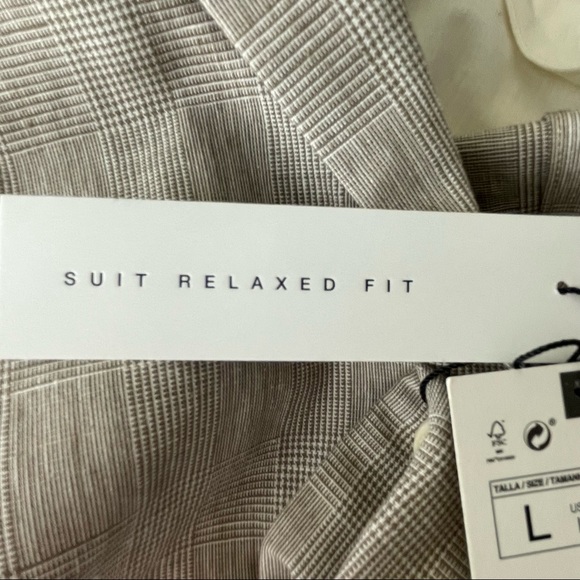 ZARA MEN’S LINEN BLEND SUIT JACKET IN RELAXED FIT TAN BROWN LARGE - Picture 5 of 14